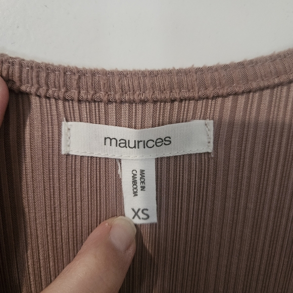Maurices Long Ribbed Cardigan in Dusty Pink - Picture 2 of 10